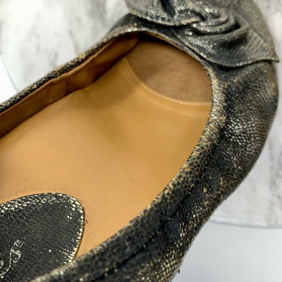 Earthies Rubio Metallic Bow Hidden Wedge Comfort Shoes 9.5 Edgy Artsy Balletcore - Picture 12 of 16